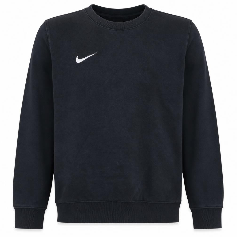 Front view of Nike Men's Black Pullover Sweatshirt M Crew Neck Fleece