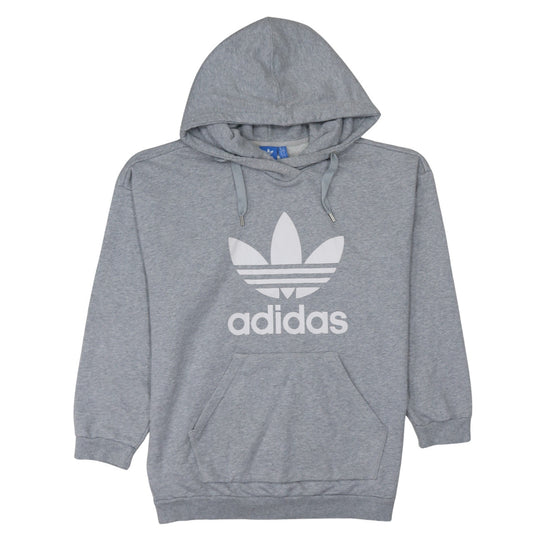 Adidas Mens Grey Pullover Hoodie L Regular Fit Graphic Hoodie