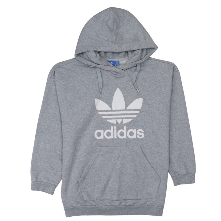 Adidas Mens Grey Pullover Hoodie L Regular Fit Graphic Hoodie