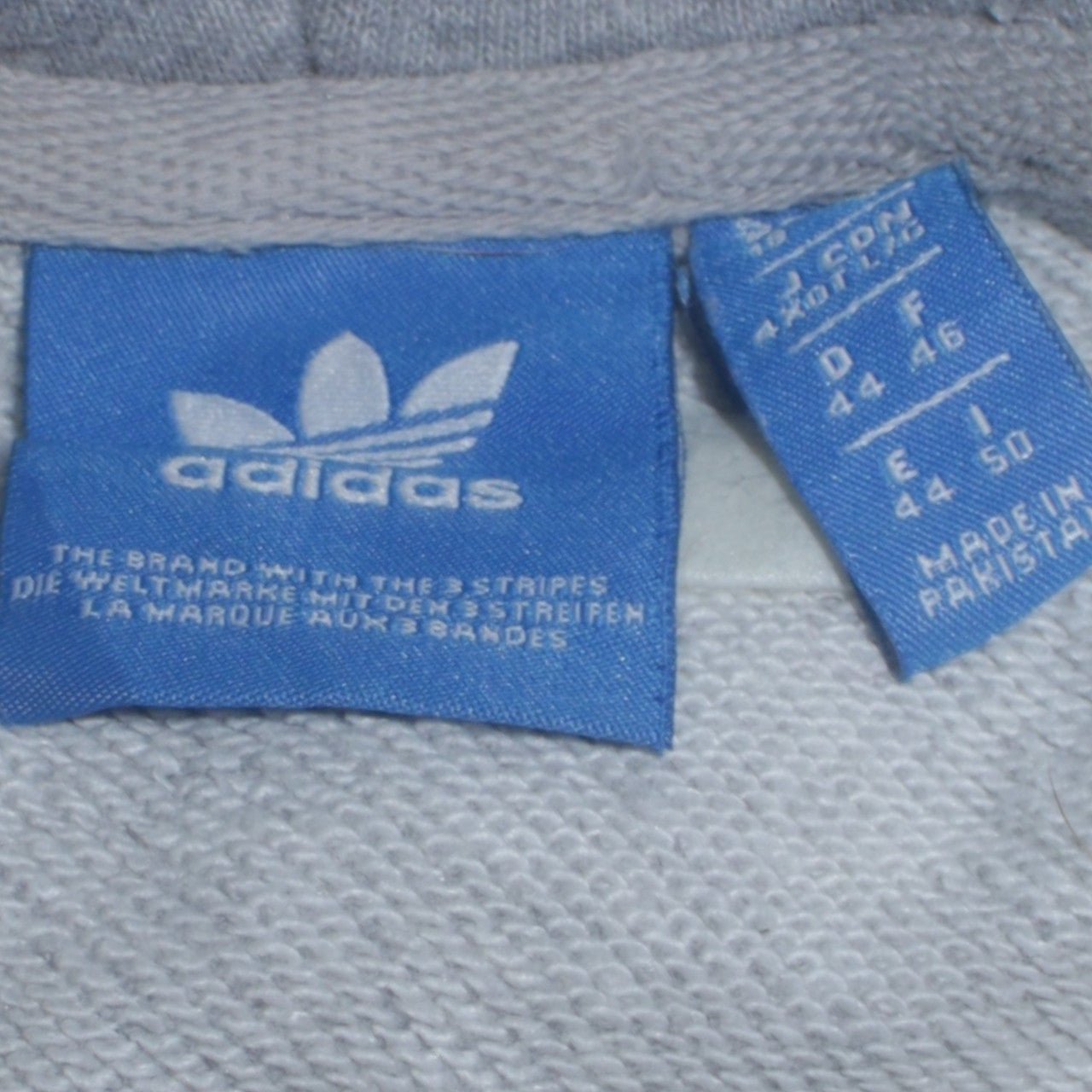 Adidas Mens Grey Pullover Hoodie L Regular Fit Graphic Hoodie