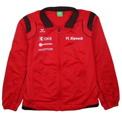 Erima Boys Red Track Jacket FC Alpnach Football Zip Lightweight 14 Years