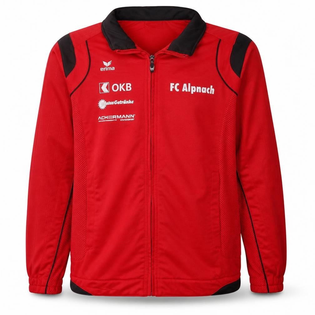 Erima Boys Red Track Jacket FC Alpnach Football Zip Lightweight 14 Years