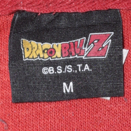 Dragon Ball Z Men's Red Pullover Hoodie Medium Anime Graphic Print