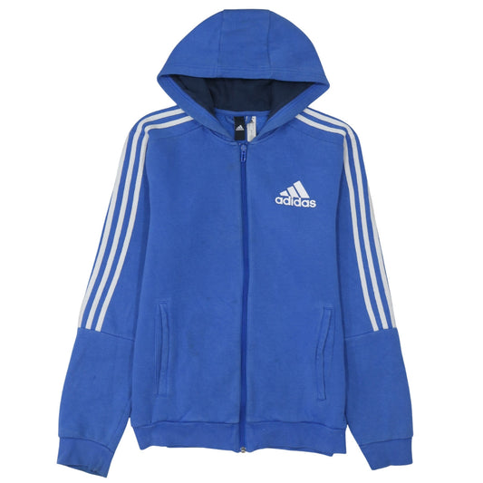 Adidas Men's Blue Full Zip Hooded Sweatshirt Hoodie M