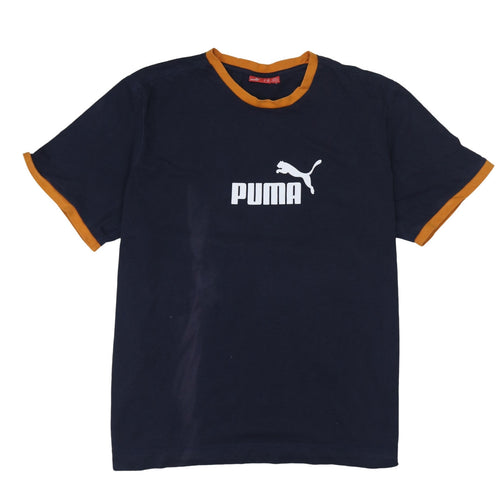Puma Mens Blue 2XL Crew Neck Sports Logo Short Sleeve T-Shirt