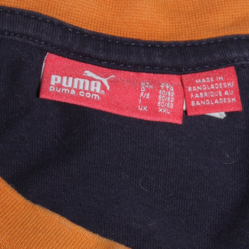 Puma Mens Blue 2XL Crew Neck Sports Logo Short Sleeve T-Shirt