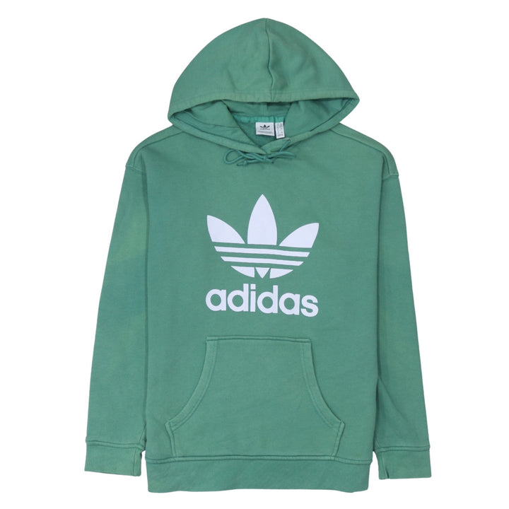 Adidas Womens Green Pullover Hoodie XS Cotton Blend Casual