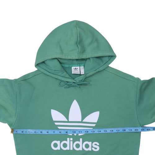 Adidas Womens Green Pullover Hoodie XS Cotton Blend Casual