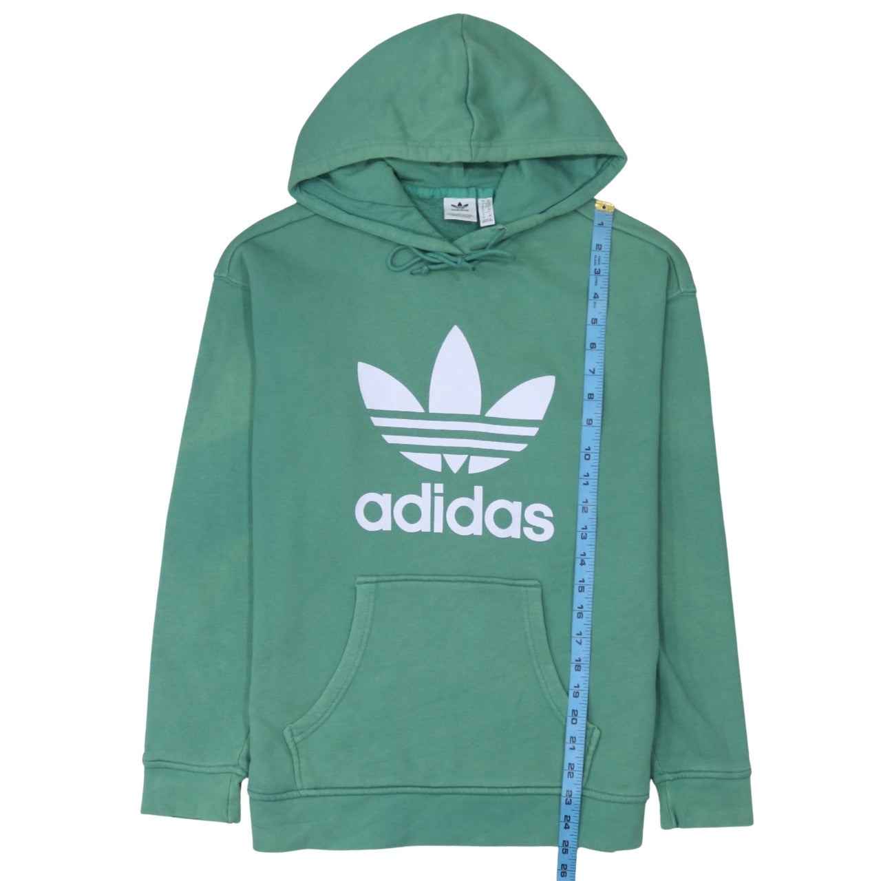 Adidas Womens Green Pullover Hoodie XS Cotton Blend Casual