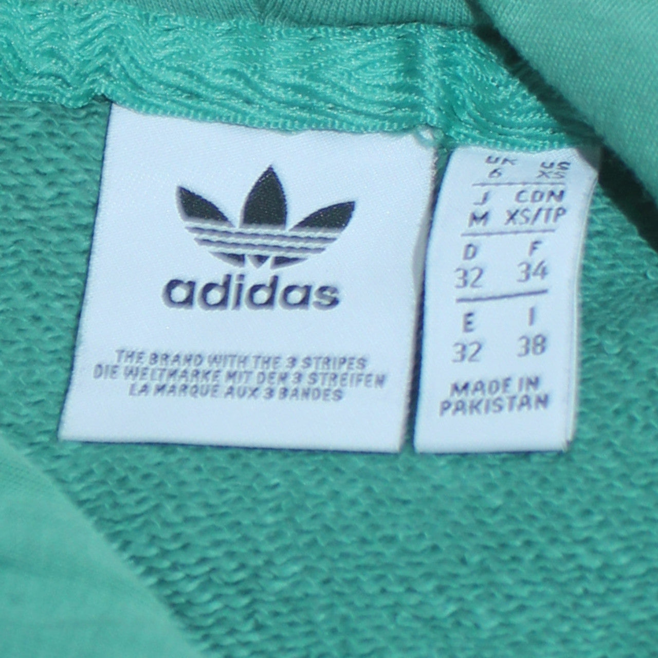 Adidas Womens Green Pullover Hoodie XS Cotton Blend Casual