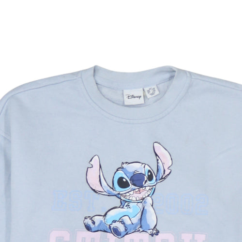 Disney Primark Women Blue Stitch Sweatshirt 2XS Pullover Jumper