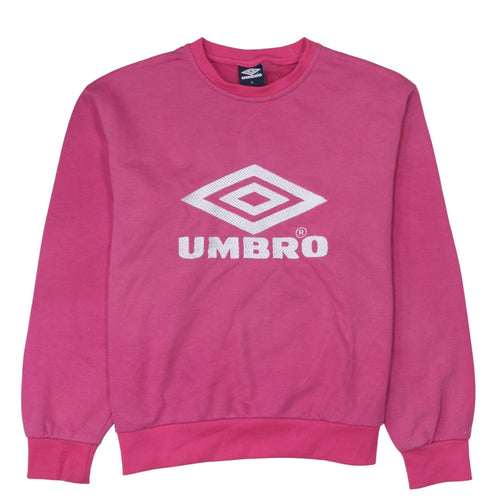 Umbro Womens Pink Cotton Blend Crew Neck Sweatshirt Size L