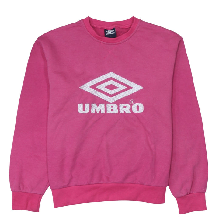 Umbro Womens Pink Cotton Blend Crew Neck Sweatshirt Size L