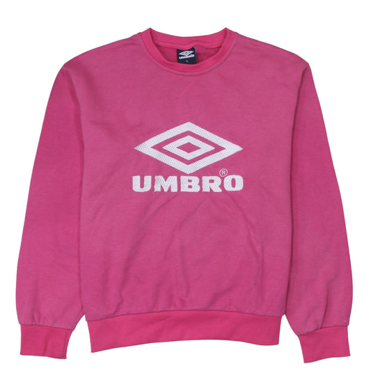 Umbro Womens Pink Cotton Blend Crew Neck Sweatshirt Size L