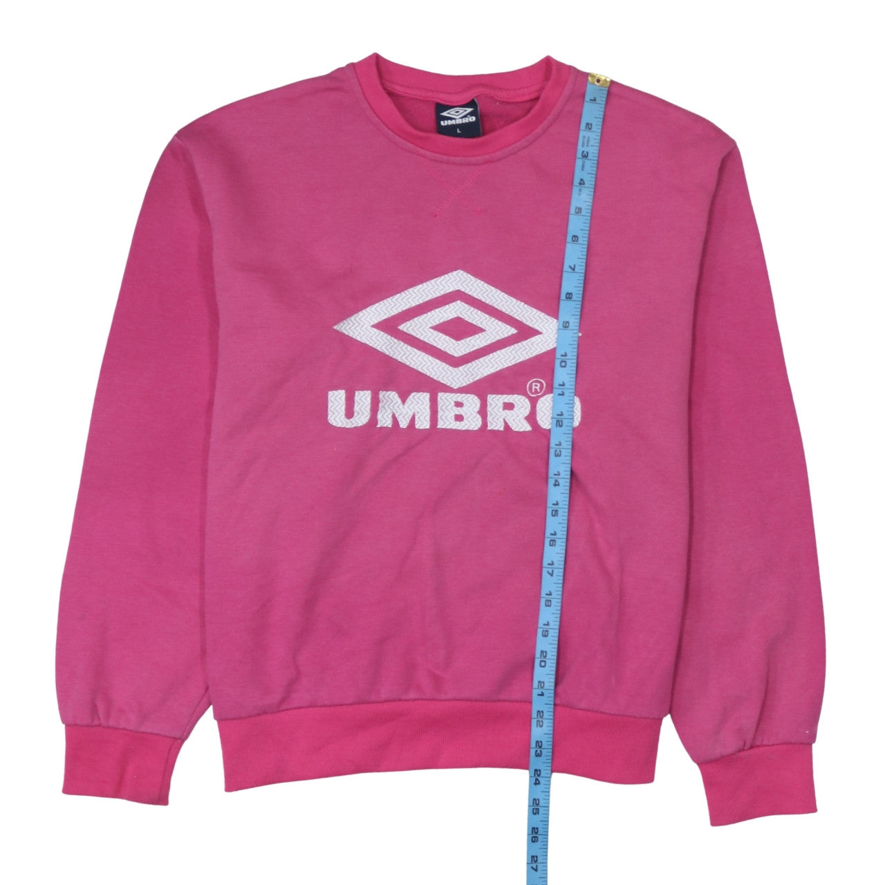 Umbro Womens Pink Cotton Blend Crew Neck Sweatshirt Size L