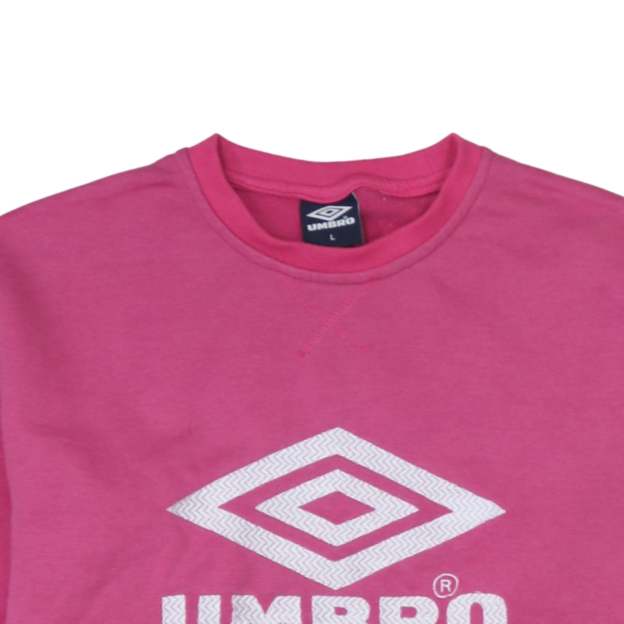 Umbro Womens Pink Cotton Blend Crew Neck Sweatshirt Size L
