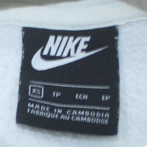 Nike Men's White XS Pullover Hoodie with Brown Logo
