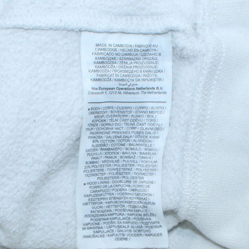 Nike Men's White XS Pullover Hoodie with Brown Logo