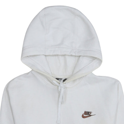 Nike Men's White XS Pullover Hoodie with Brown Logo