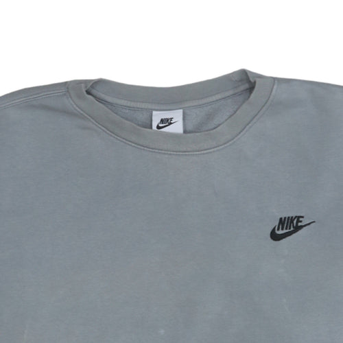 Nike Men's Grey Crew Neck Pullover Sweatshirt L Regular Fit