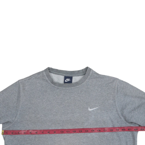 Nike Men's Grey Crew Neck Sweatshirt L Long Cotton Blend