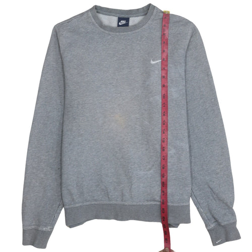 Nike Men's Grey Crew Neck Sweatshirt L Long Cotton Blend