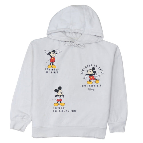 Disney Women's White Mickey Mouse Pullover Hoodie Size M