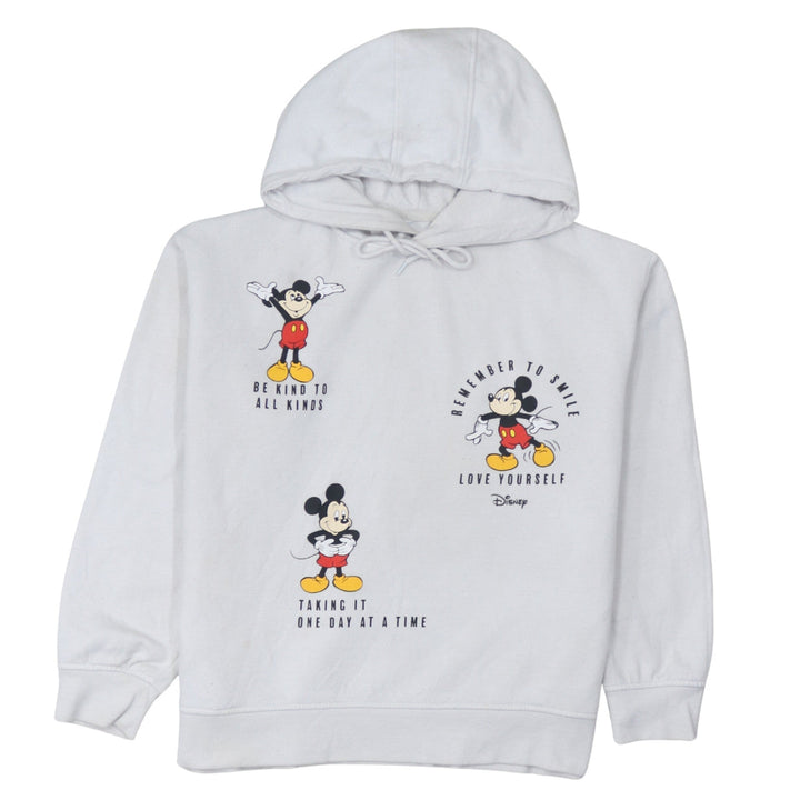 Disney Women's White Mickey Mouse Pullover Hoodie Size M