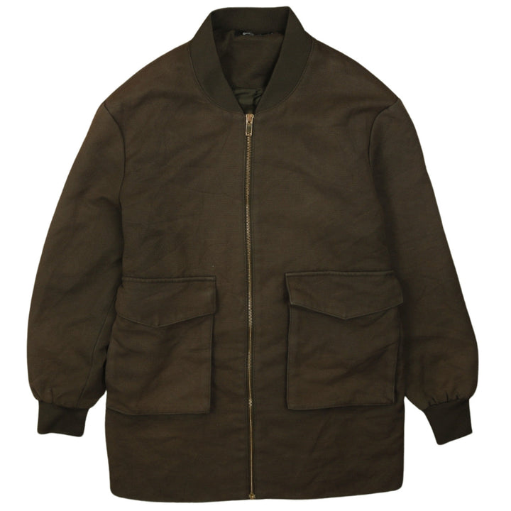 Gina Tricot Men’s Brown Cotton Blend Full Zip Bomber Jacket Size S
