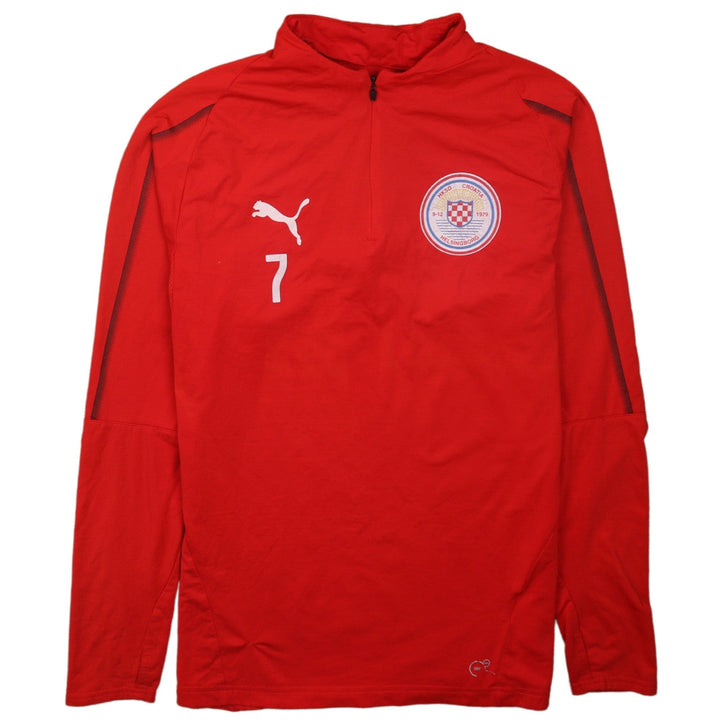 Puma Mens Red 1/4 Zip Athletic Football Sweatshirt Size S