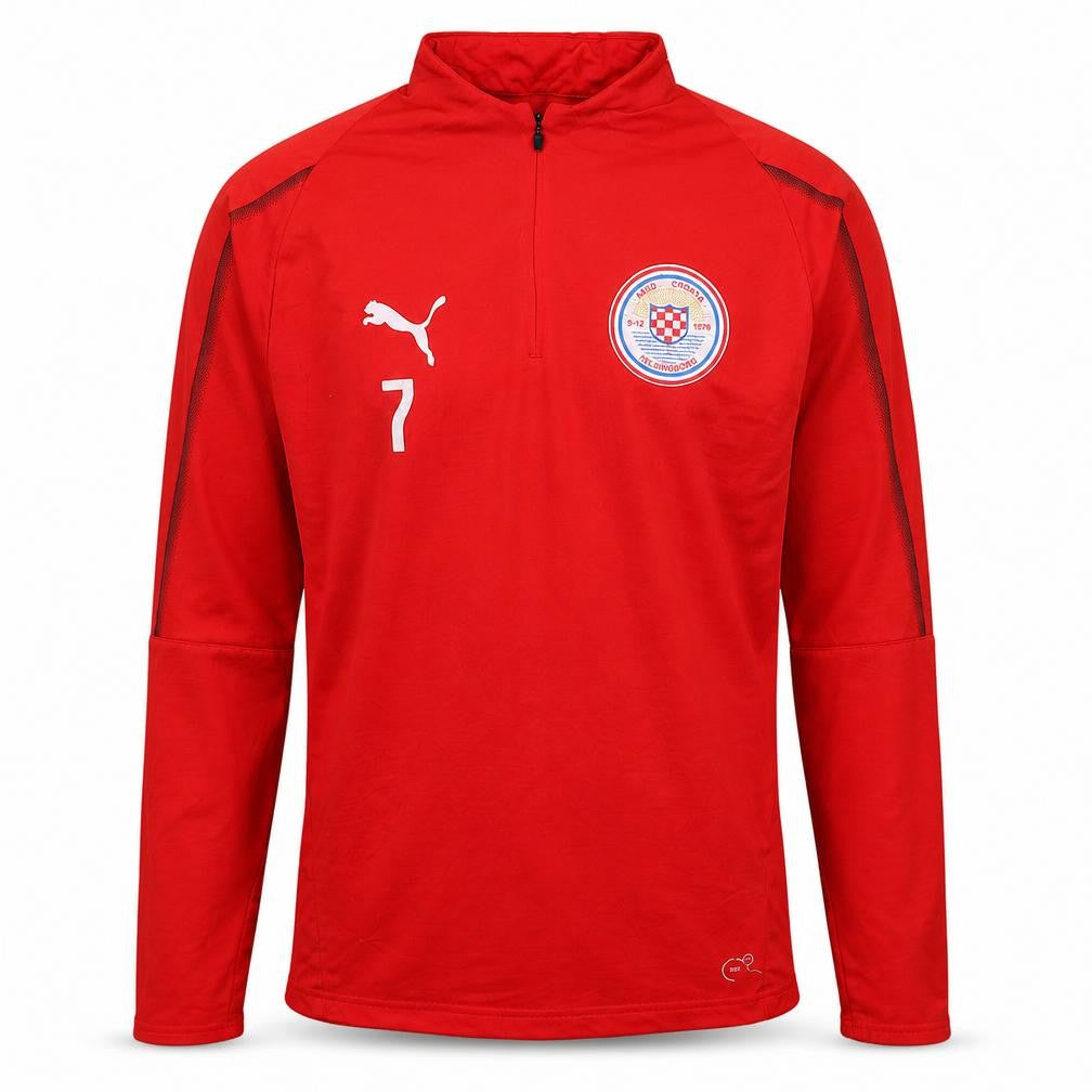 Puma Mens Red 1/4 Zip Athletic Football Sweatshirt Size S