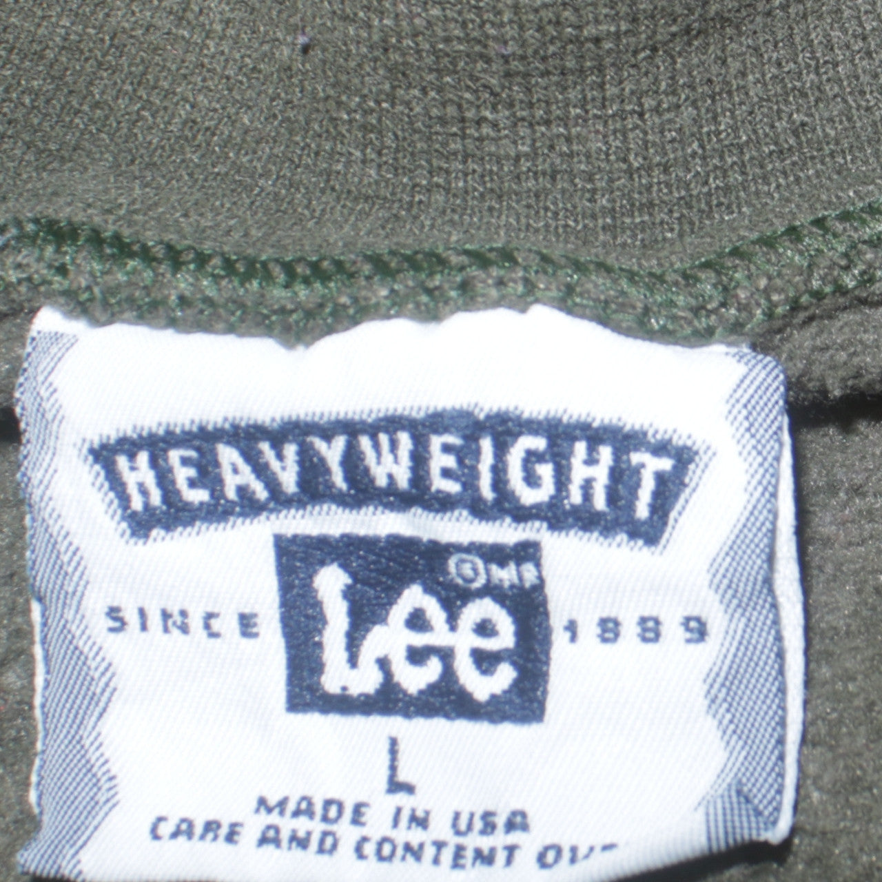 Lee Men's Green Heavyweight Henley Sweatshirt Size L