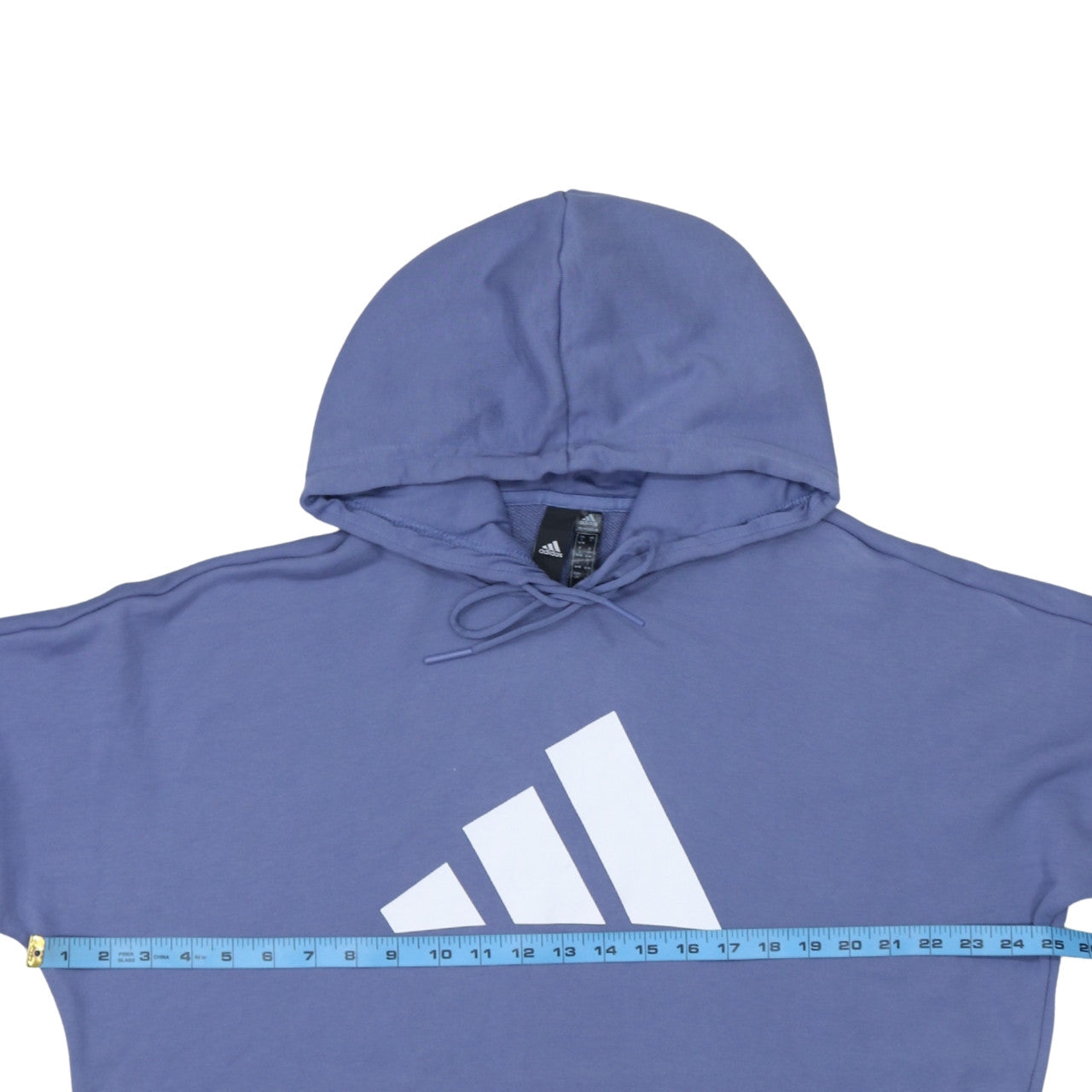 Adidas Women’s Blue Pullover Hoodie L Relaxed Fit Cotton Blend