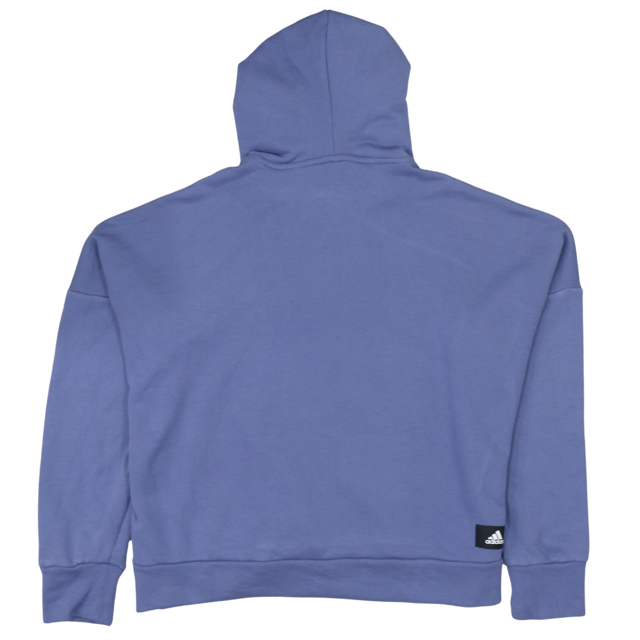 Adidas Women’s Blue Pullover Hoodie L Relaxed Fit Cotton Blend