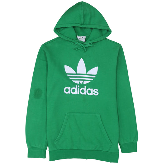 Adidas Mens Green Pullover Hoodie M Sports Fleece Sweatshirt