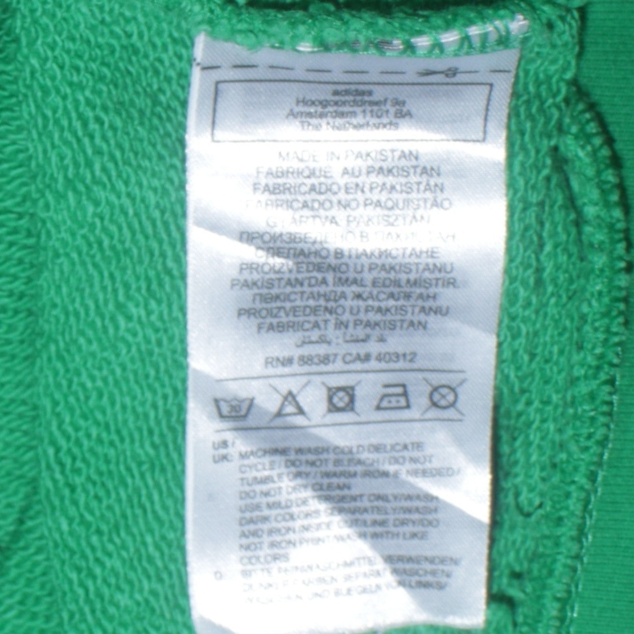 Adidas Mens Green Pullover Hoodie M Sports Fleece Sweatshirt