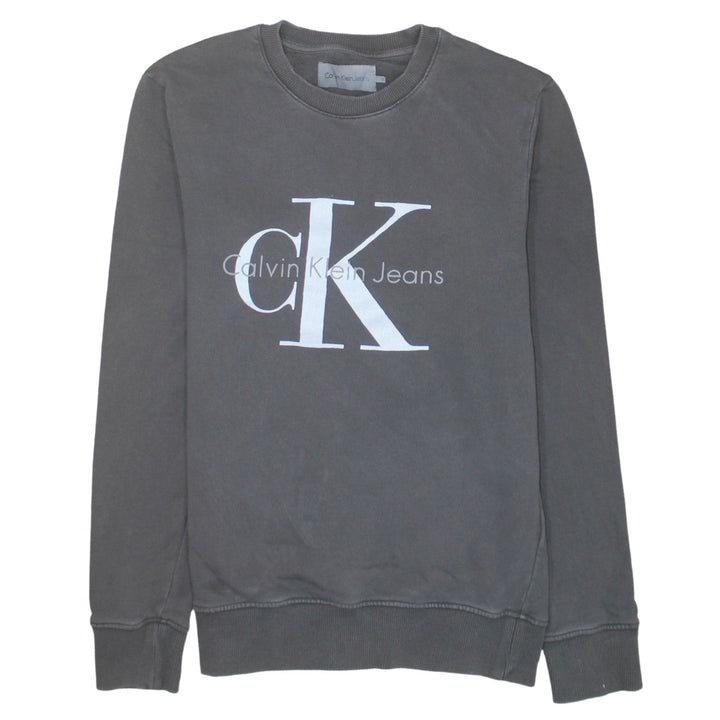 Calvin Klein Jeans Men's Grey Long Sleeve Logo T-Shirt Size S