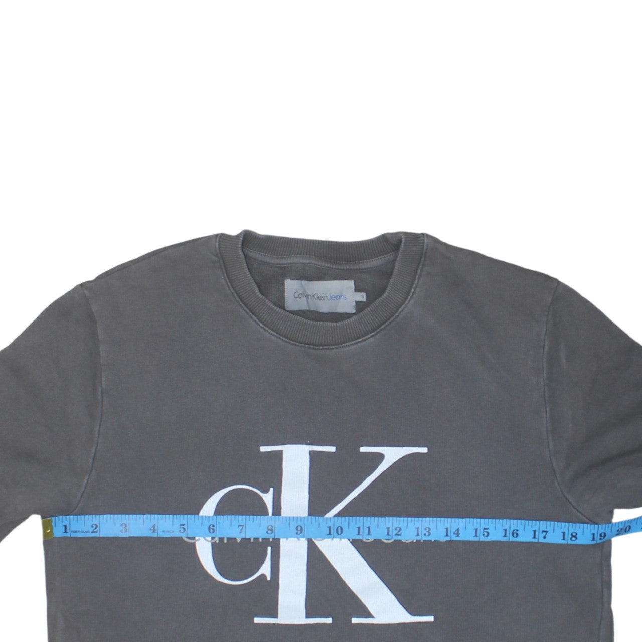 Calvin Klein Jeans Men's Grey Long Sleeve Logo T-Shirt Size S