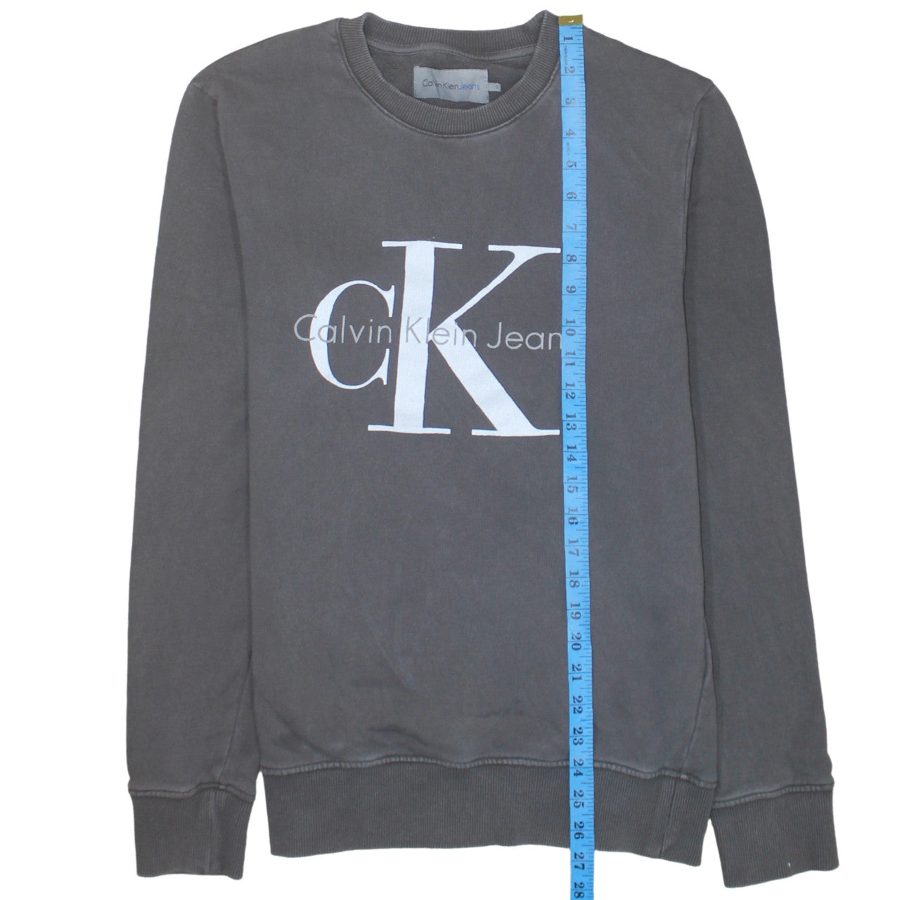 Calvin Klein Jeans Men's Grey Long Sleeve Logo T-Shirt Size S