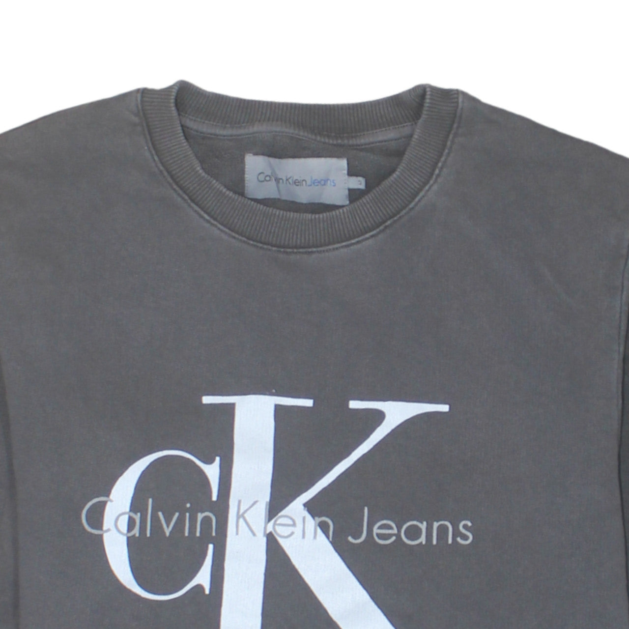 Calvin Klein Jeans Men's Grey Long Sleeve Logo T-Shirt Size S