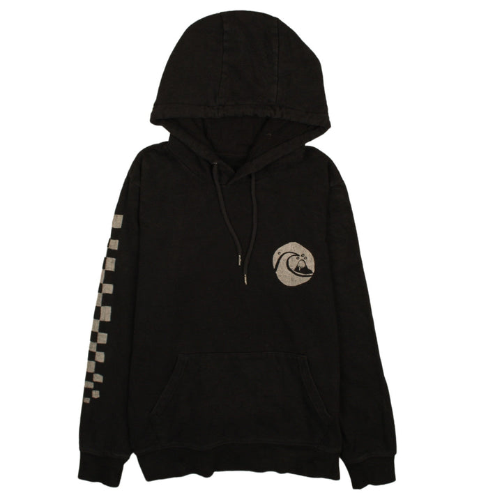 Quiksilver Men's Black Pullover Hoodie Small Surf Graphic