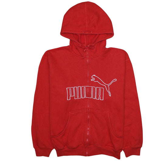 Puma Men’s Red Full Zip Hoodie Sweatshirt Size L Sports Fleece
