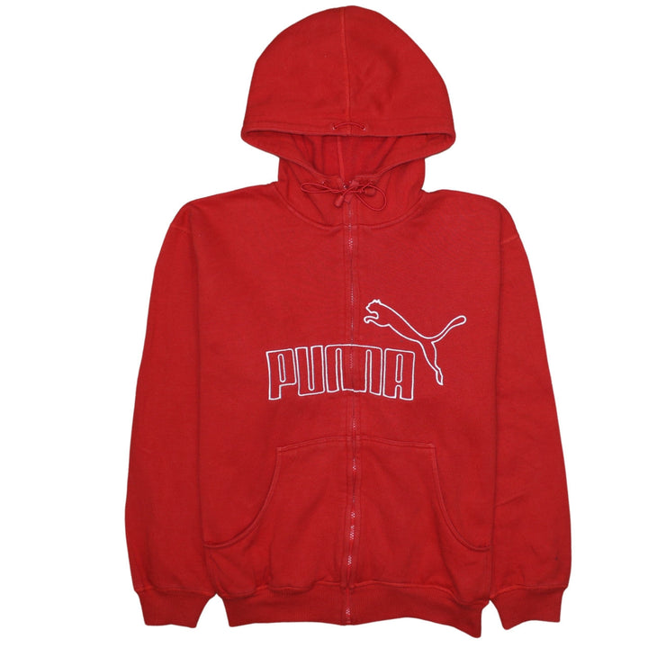 Puma Men’s Red Full Zip Hoodie Sweatshirt Size L Sports Fleece