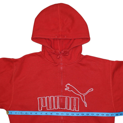 Puma Men’s Red Full Zip Hoodie Sweatshirt Size L Sports Fleece