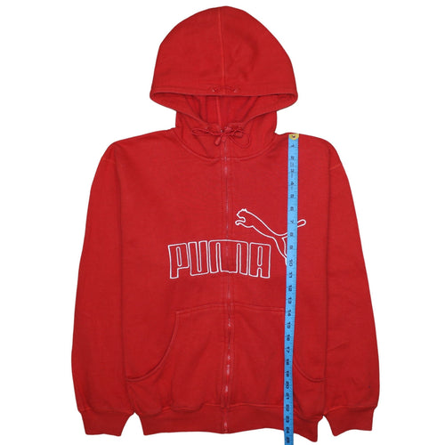 Puma Men’s Red Full Zip Hoodie Sweatshirt Size L Sports Fleece