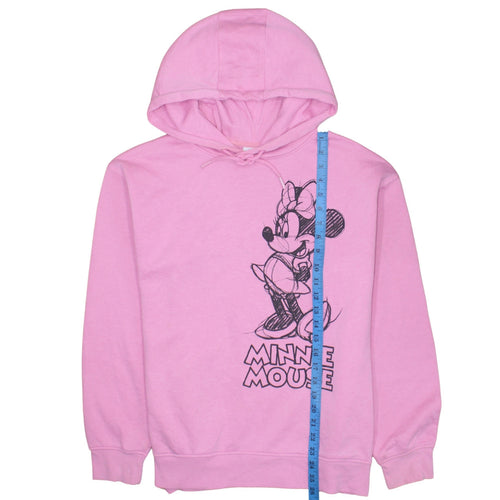 Primark Women Pink Minnie Mouse Hoodie Size 12 Hooded Pullover Sweatshirt