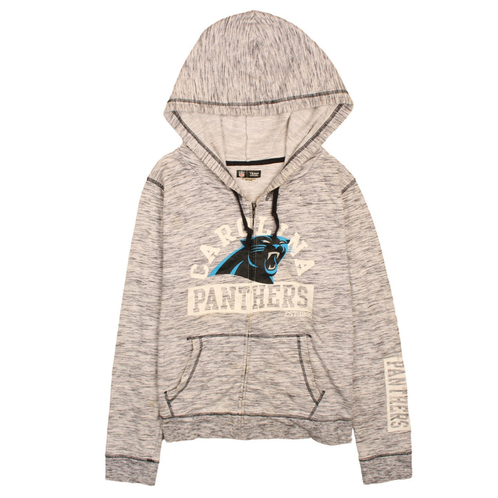 NFL Team Apparel Carolina Panthers Women's Grey Full Zip Hoodie Size L
