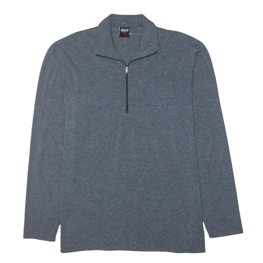 Patagonia Mens Grey XL Capilene 1/4 Zip Mock Neck Sweatshirt