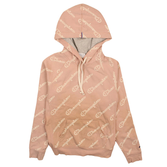 Champion Womens Beige Logo Print Pullover Hoodie Size S