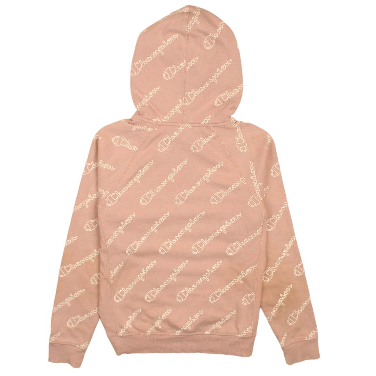 Champion Womens Beige Logo Print Pullover Hoodie Size S